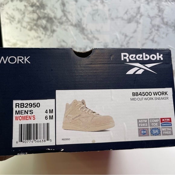 Reebok BB4500 Beige Work & Safety Shoes Sneakers woman 6 leather upper comp toe - Picture 12 of 12